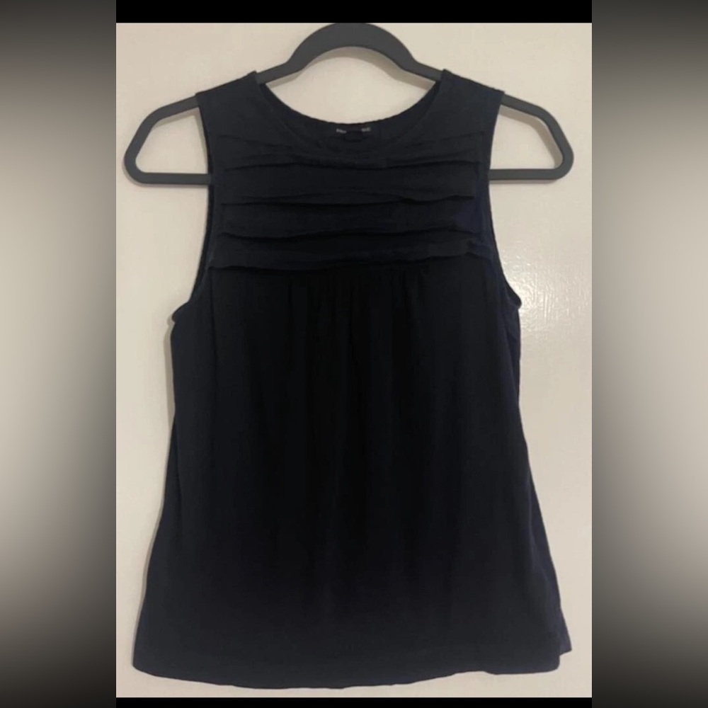 Banana Republic Blue Tank Top with Horizontal pleats Women's XS
